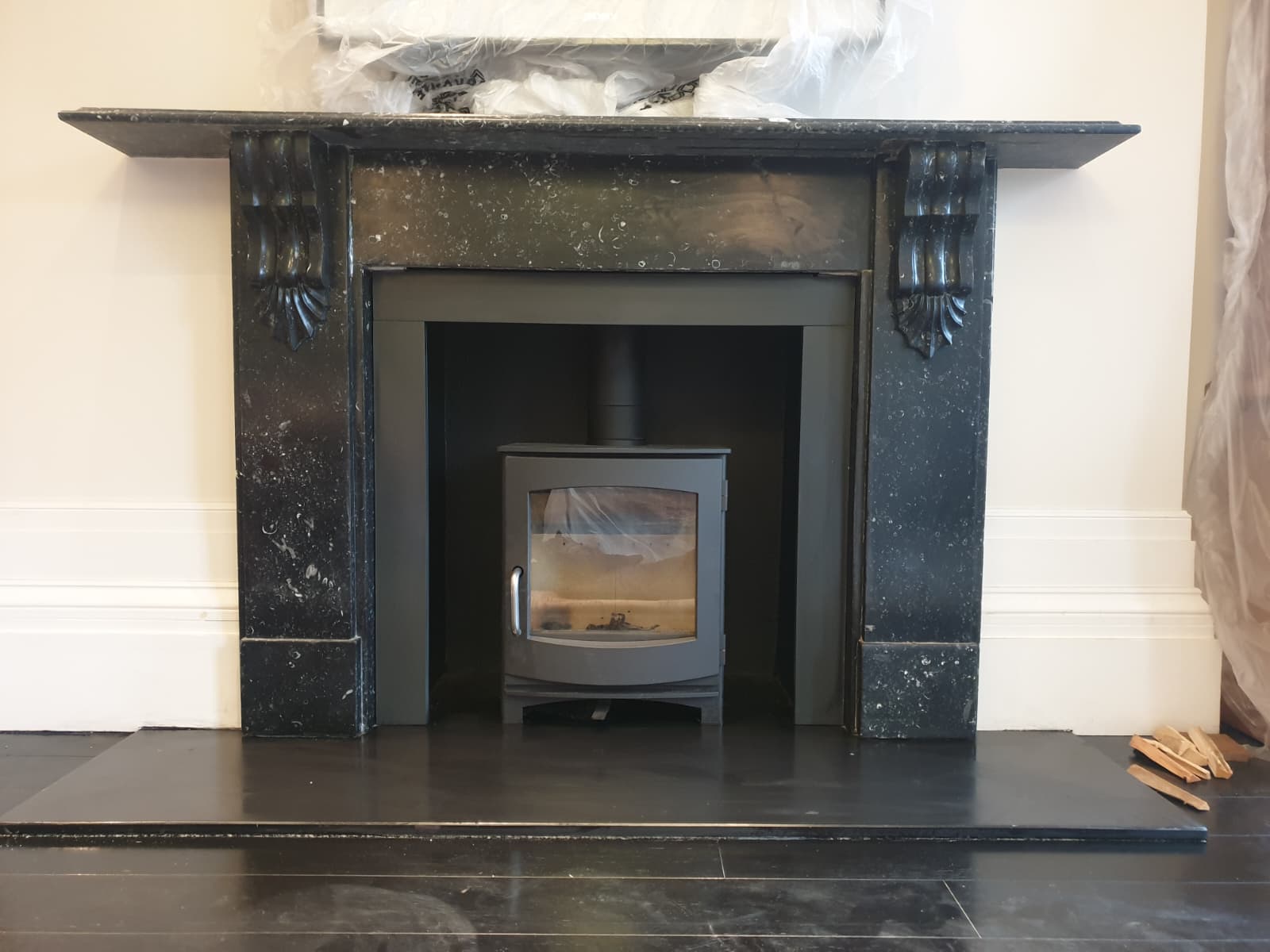Wood burning stove fireplace installation by Windsor & Eton Stoves